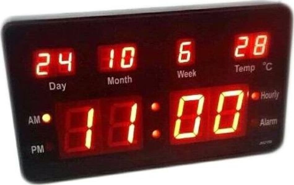 OROLOGIO DIGITALE A LED DA PARETE DA SCRIVANIA DATA TEMPERATURA SVEGLIA JH2158 - 4
