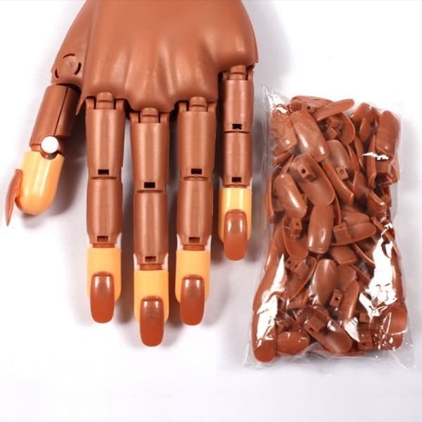 MANO FINTA PER PRATICA NAIL ART ESTETISTA SUPPORTO TAVOLO UNGHIE FINTE GEL TIPS - 4