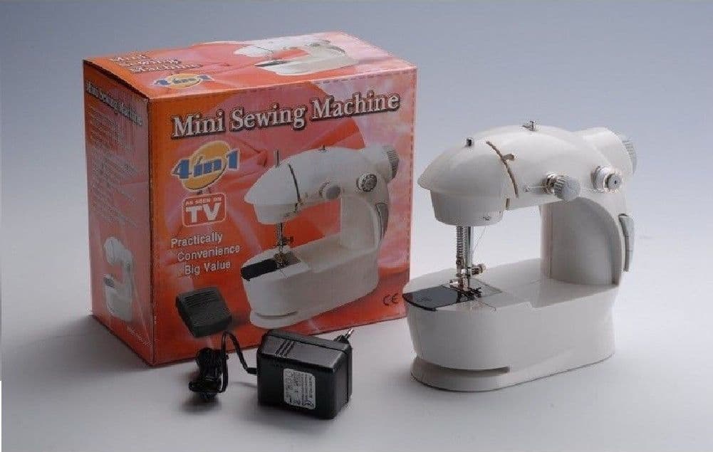 MINI MACCHINA PER CUCIRE DA CUCITO PORTATILE 4 IN 1 DA VIAGGIO CON PEDALE AGO
