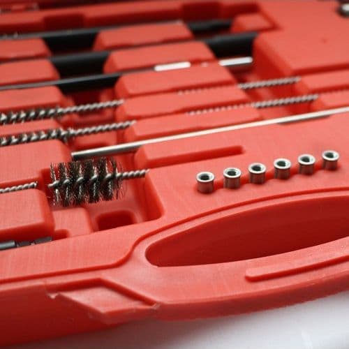 SET FRESE PULIZIA SEDE INIETTORI E SEDE CANDELETTE MOTORI AUTO 22 PZ VALIGETTA - 8