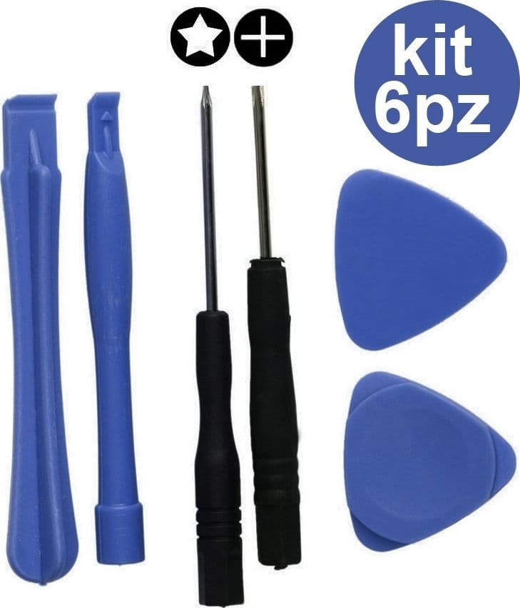 KIT SET 6 ATTREZZI PER RIPARAZIONE SMONTAGGIO MONTAGGIO CELLULARI TAB SMARTPHONE - 2