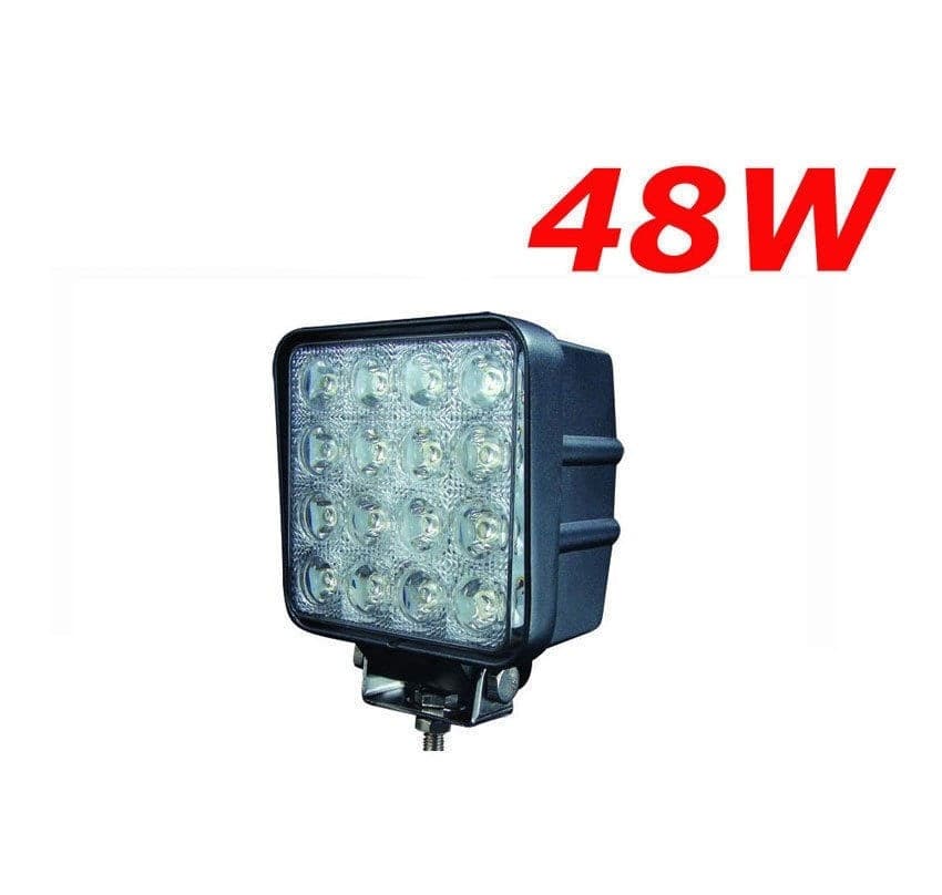 FARO SUPPLEMENTARE PROFONDITà 12V 16LED 48W AUTO FUORISTRADA QUADRATO 6000K IP68 - 5