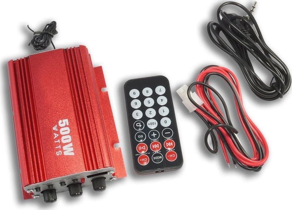 MINI AMPLIFICATORE STEREO A 2 CANALI PER AUTO MOTO DA 500W USB MP3 KINTER MA-150 - 2