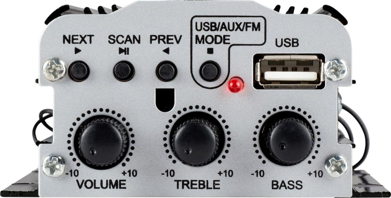 MINI AMPLIFICATORE STEREO A 2 CANALI PER AUTO MOTO DA 500W USB MP3 KINTER MA-150 - 3