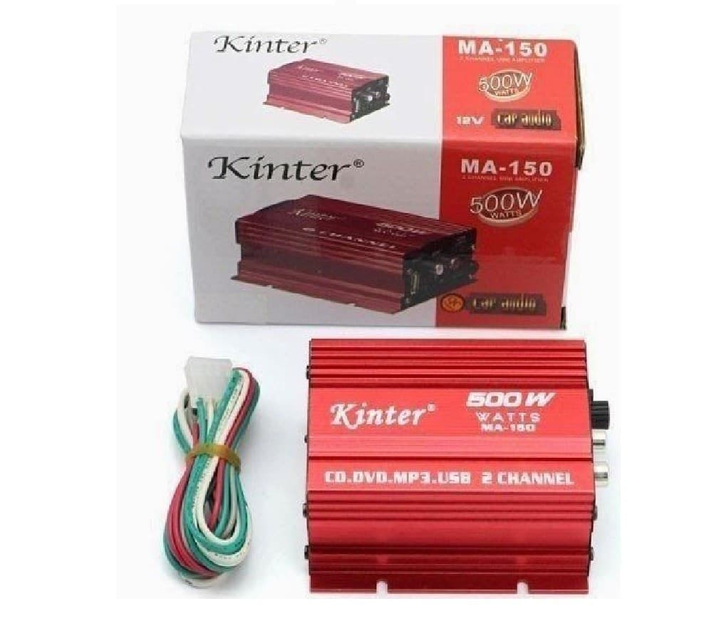 MINI AMPLIFICATORE STEREO A 2 CANALI PER AUTO MOTO DA 500W USB MP3 KINTER MA-150 - 6
