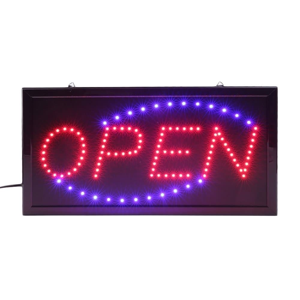 INSEGNA LUMINOSA A LED CON SCRITTA OPEN PER VETRINA NEGOZIO BAR RISTORANTE - 2