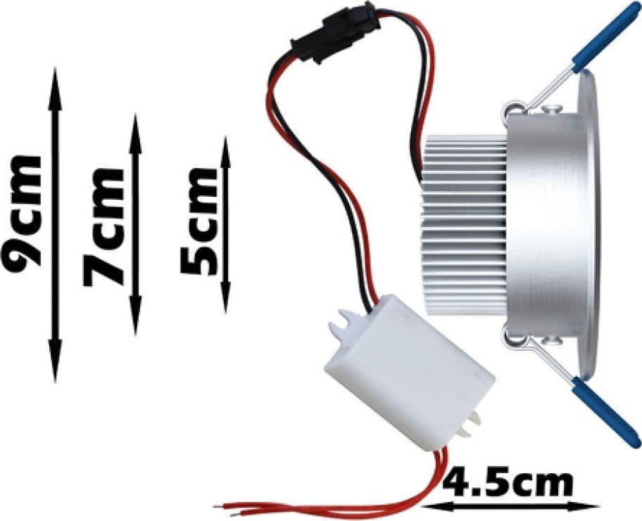 Faretto LED spot da incasso 3W lampada da soffitto down light led FREDDO CALDO - 6