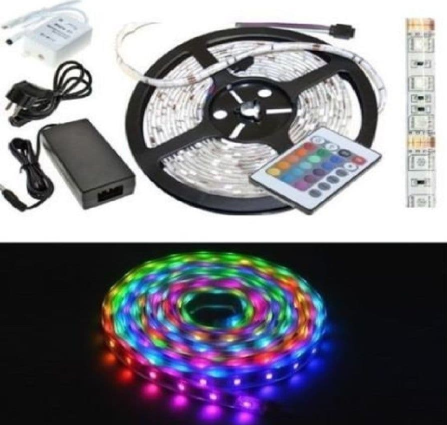 STRIP SMD BOBINA STRISCIA LED 5050 FLESSIBILE 5MT ADESIVA INTERNO ESTERNO IP65 - 8