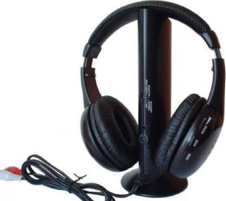 CUFFIA CUFFIE WIRELESS 5 IN 1 SENZA FILI WI-FI MICROFONO RADIO FM - 6