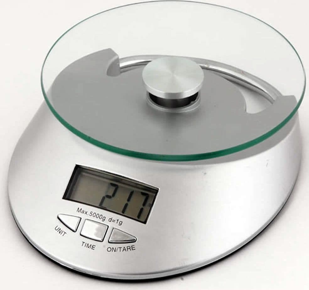 BILANCIA DA CUCINA DIGITALE PRECISIONE DA 1GR A 5KG CON RIPIANO IN VETRO QE-KE-4