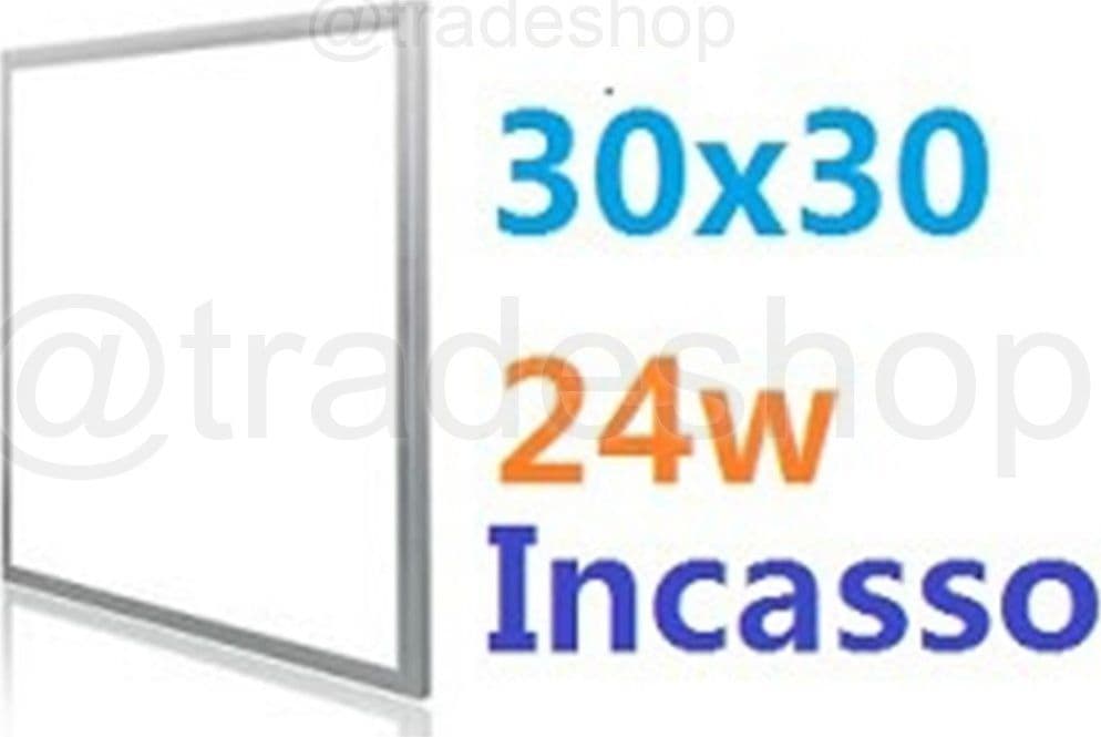 PANNELLO LED 30x30 LAMPADA PLAFONIERA INCASSO 30 x 30 LUCE FREDDA 24 WATT 24W - 4
