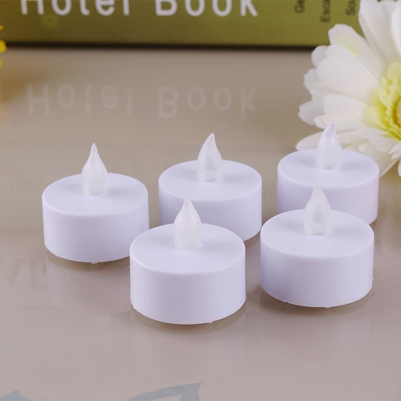 SET 24 CANDELE FIAMMA LUMINI LED DECORATIVE A BATTERIA VOTIVI LUCE BIANCO CALDO - 4