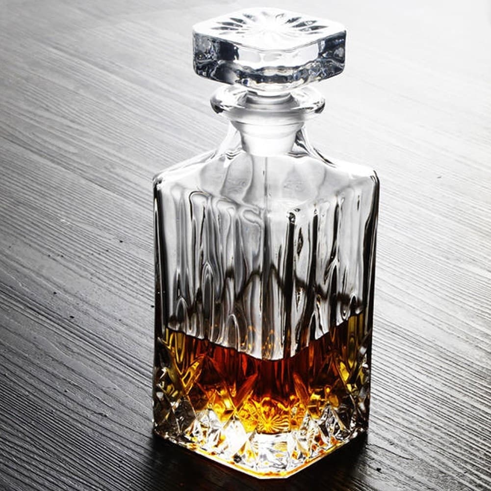 BOTTIGLIA VINTAGE PER LIQUORE WISKEY COGNAC SCOTCH IN VETRO CON TAPPO 9X23CM - 4