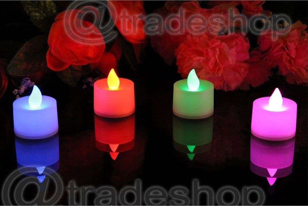 12pz CANDELA CANDELE A LED RGB LAMPADA CAMBIA LUCE MULTICOLORE batteria inclusa - 2