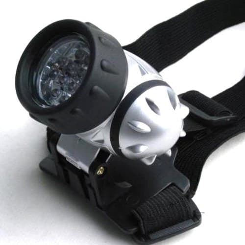 LAMPADA FRONTALE TORCIA DA TESTA LUCE 7 LED BIANCHI A BATTERIE PESCA SPORT - 3