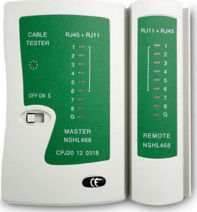 TESTER DI RETE CAVI LAN CON LED ETHERNET TELEFONICO RJ45  RJ11 SY - 468 - 7