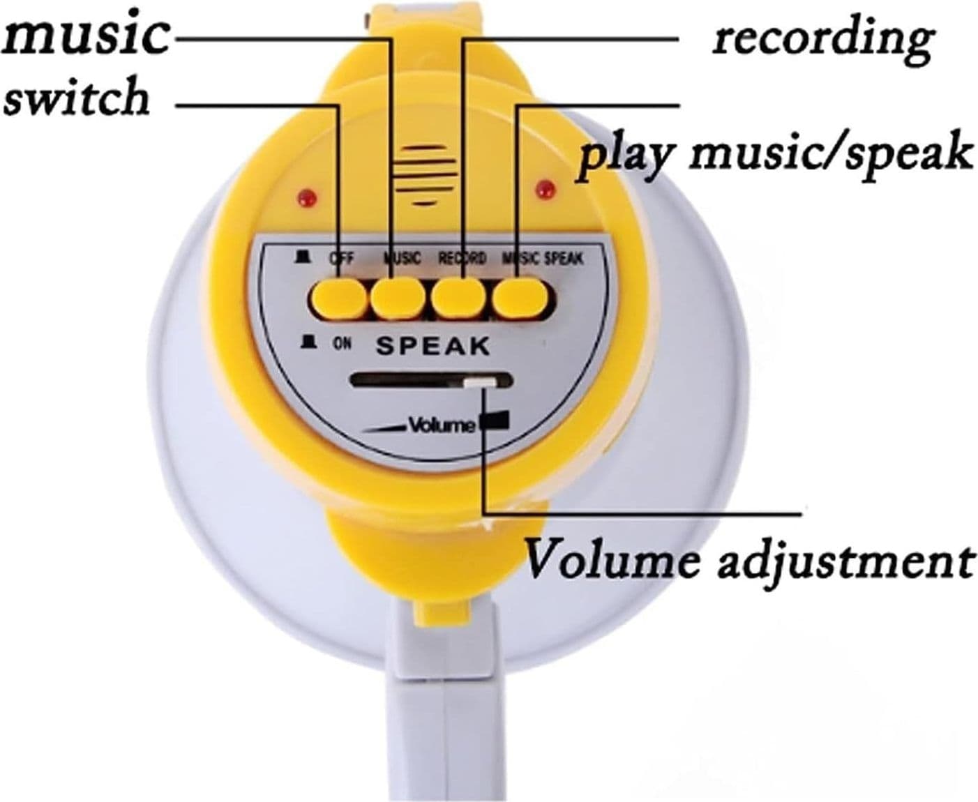 MEGAFONO PORTATILE ALTOPARLANTE REGISTRATORE VOCALE MUSICALE BATTERIA 200 mt. - 7