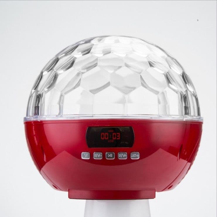SPEAKER CASSA BLUETOOTH MP3 CON LUCI ROTANTI EFFETTO DISCOTECA PROIETTORE DJ - 5