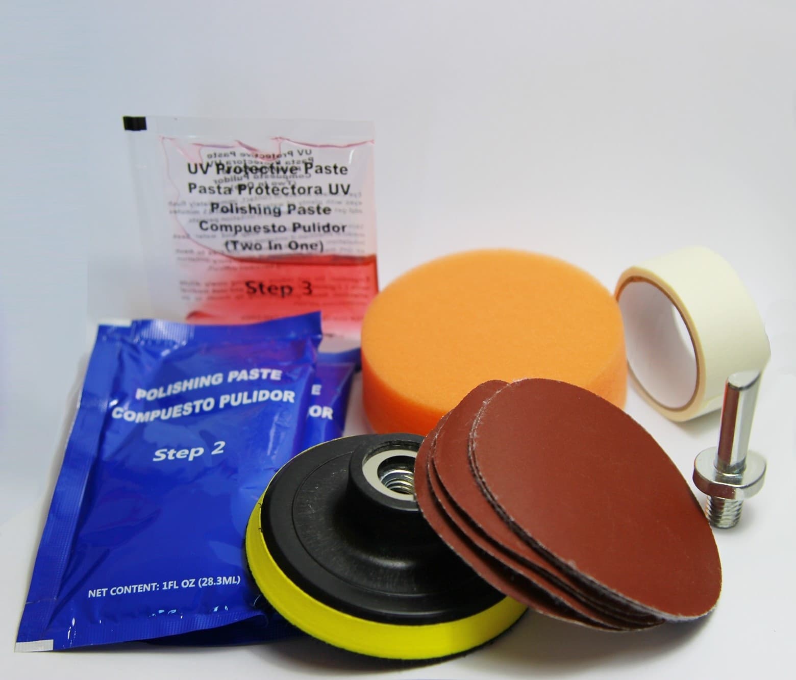 KIT RIPARAZIONE RINNOVA FARI FANALI ELIMINA INGIALLIMENTO AUTO MOTO - 3