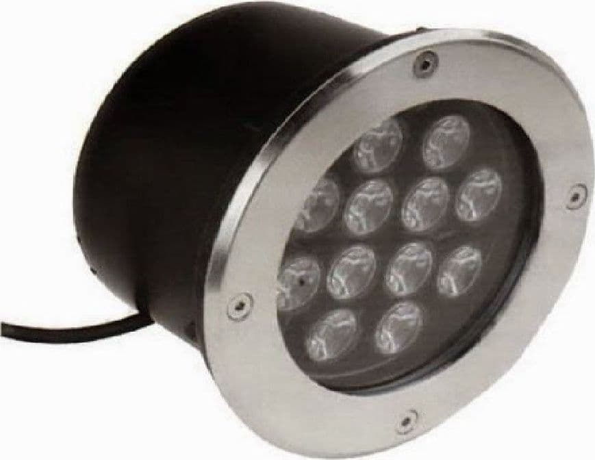 Faretto 12W 12 led incasso pavimento faro giardino bianco calpestabile IP68 - 6