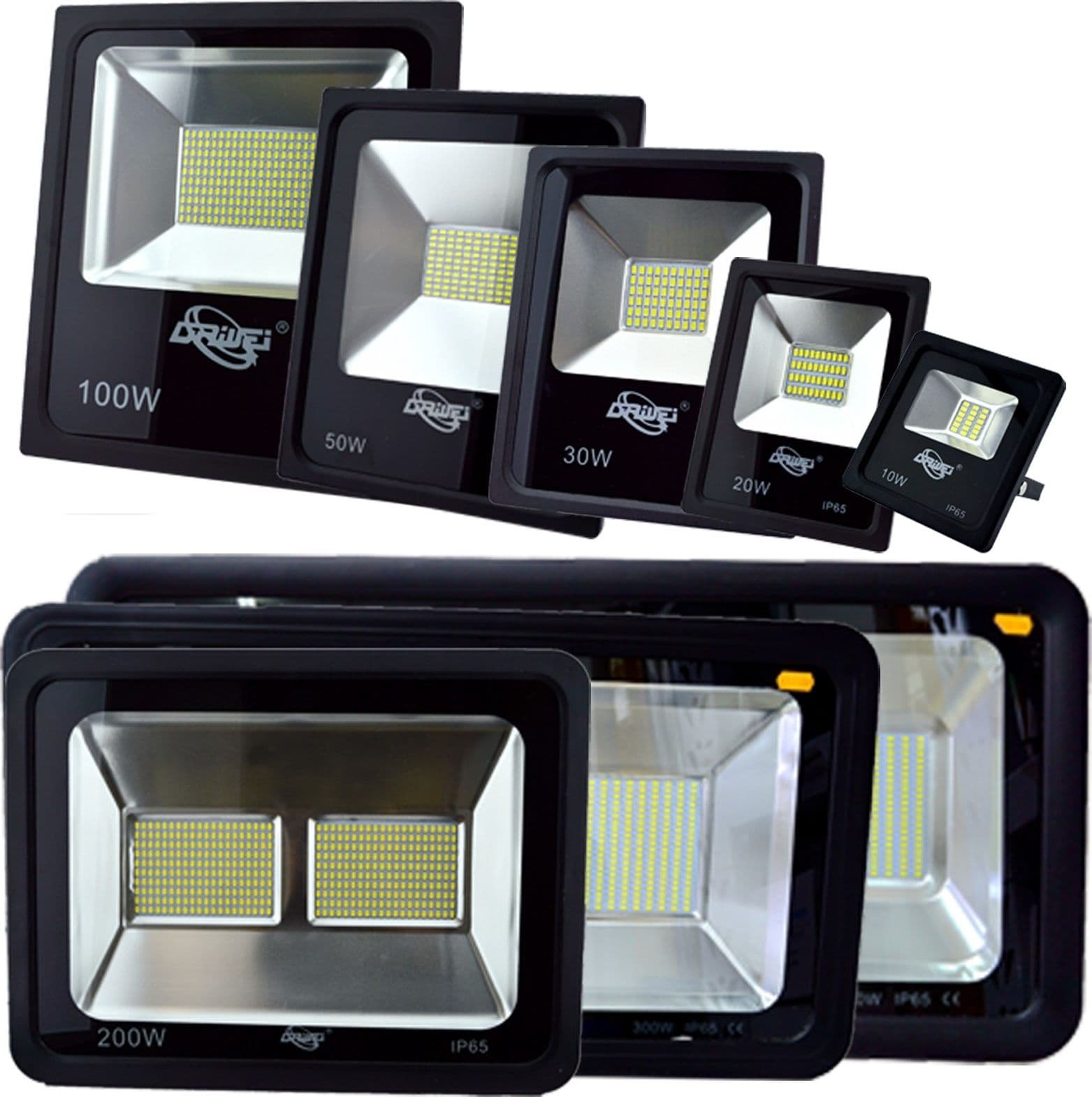 FARO LED FARETTO SUPER LUMINOSO LUCE BIANCA IMPERMEABILE PER ESTERNO SLIM IP66 – 10 Watt – TrAdE Shop Traesio – vetro