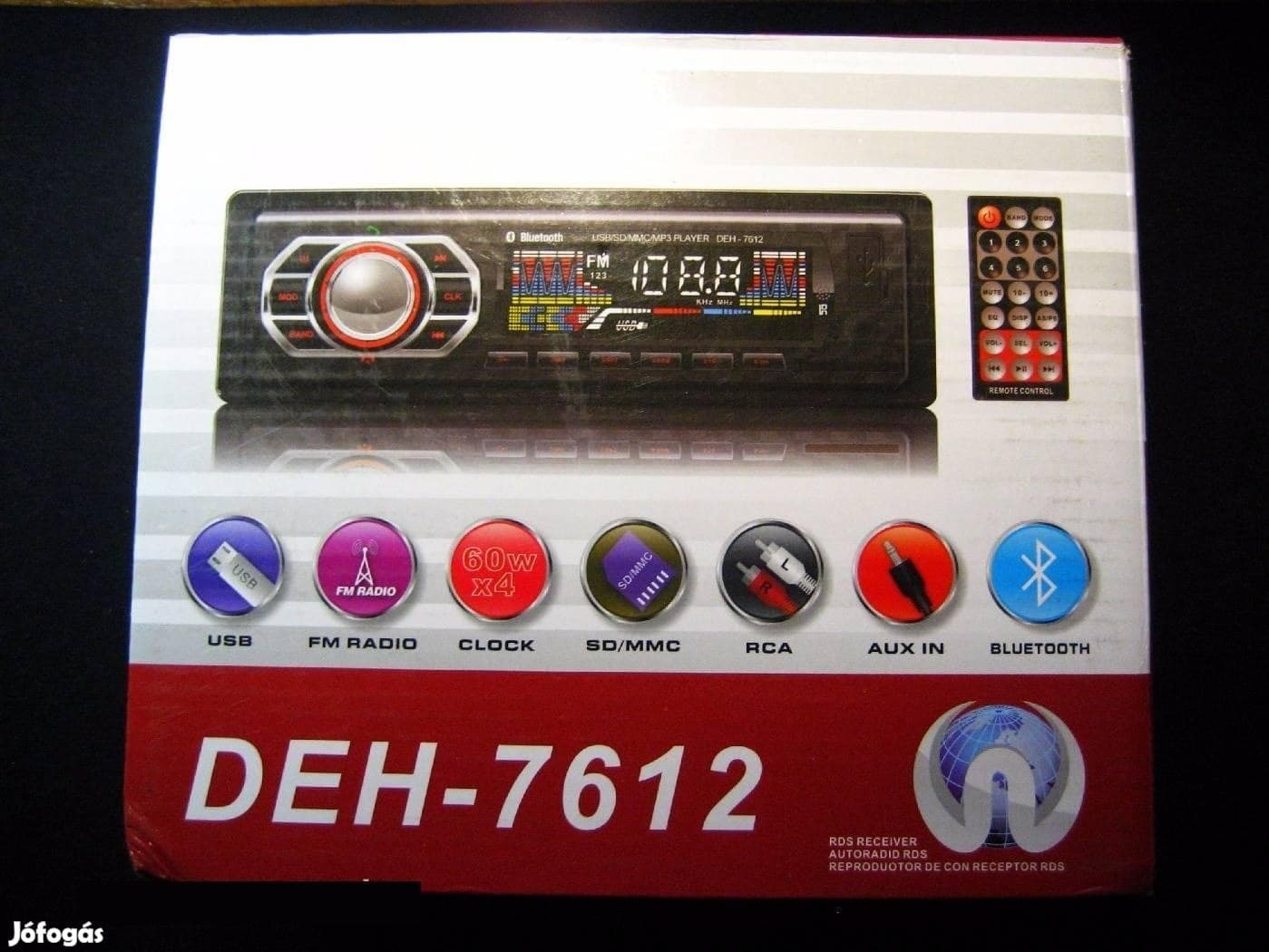 STEREO AUTO BLUETOOTH AUTORADIO VIVAVOCE RADIO FM MP3 USB AUX SD CARD 45W X 4 - 9