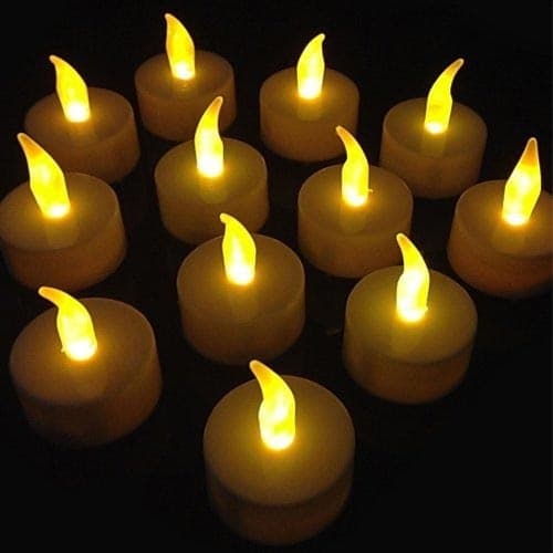 SET 10 CANDELE LANTERNE TEALIGHT TEA LIGHT ELETTRICHE LED BATTERIA DECORAZIONE - 4