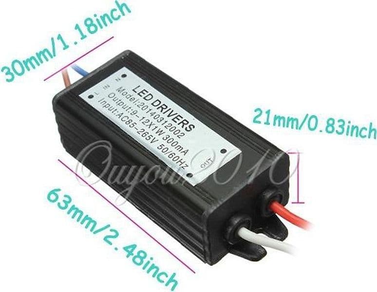 RICAMBIO LED DRIVER 10W 20W 30W 50W PER FARO A LED CORRENTE CONTINUA ALLUMINIO - 6