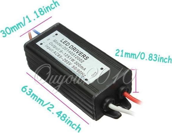 RICAMBIO LED DRIVER 10W 20W 30W 50W PER FARO A LED CORRENTE CONTINUA ALLUMINIO - 6