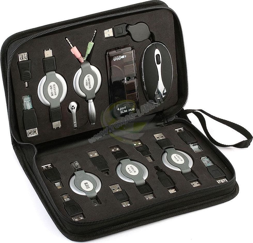 KIT USB 17 PEZZI HUB MOUSE PC NOTEBOOK RJ Firewire ADS MOLTIPLICATORE PORTE USB - 2