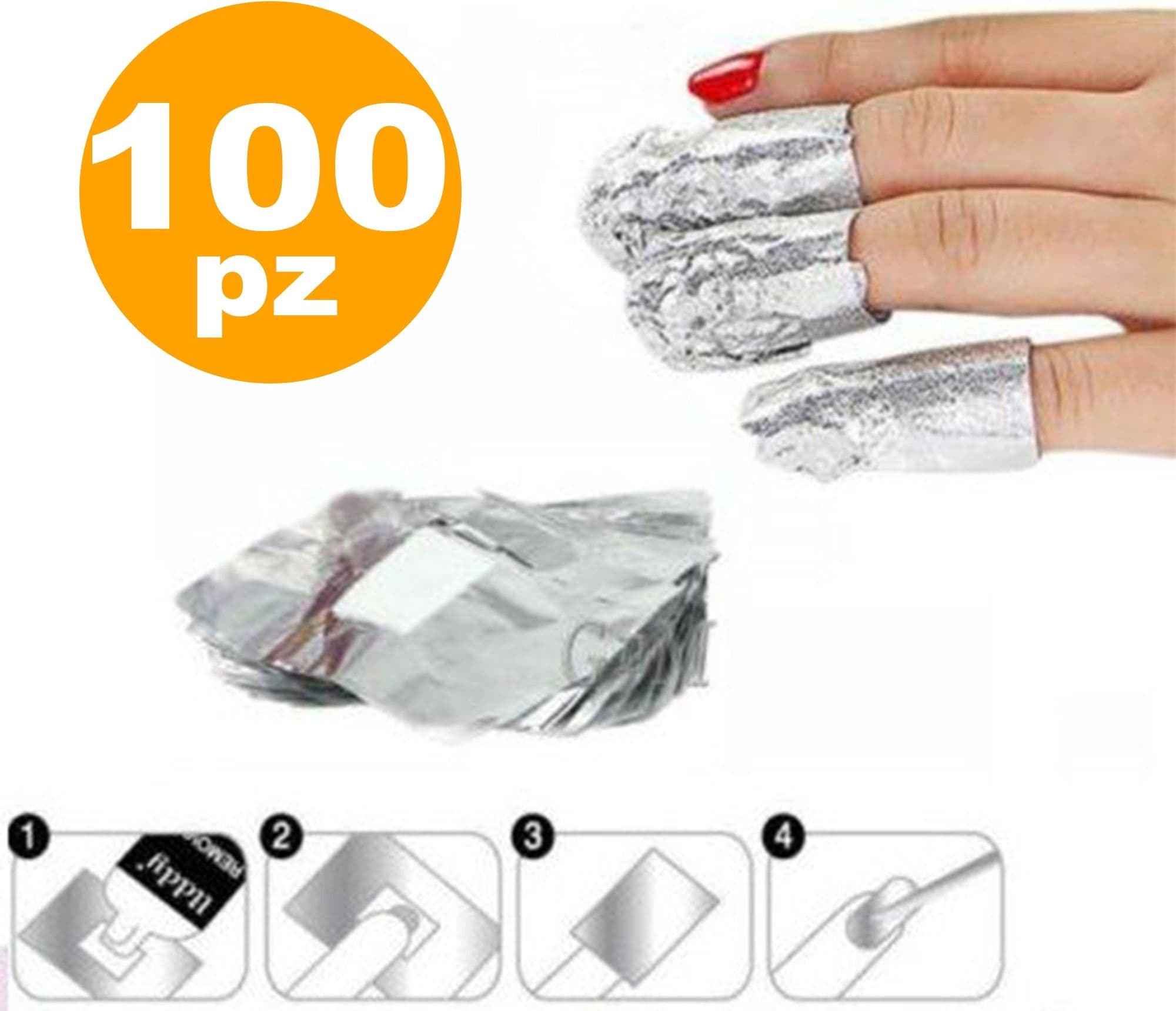FOGLI IN ALLUMINIO CON SPUGNA PER RIMOZIONE SMALTO GEL SEMIPERMANENTE NAIL ART