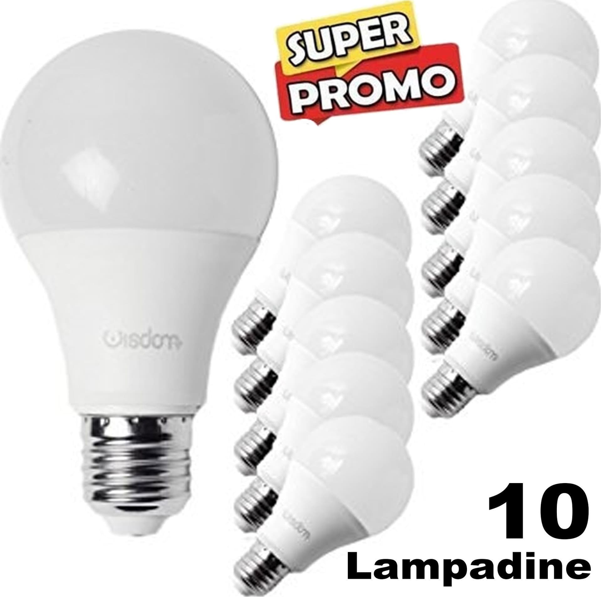 KIT DA 10 LAMPADINE LED E27 DA 12W LUCE BIANCO FREDDO CALDO CLASSE A - 2