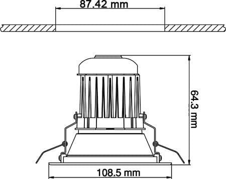 FARO FARETTO A LED 7W DA INCASSO A MOLLA CON ALETTE CALDA FREDDA DRIVER INCLUSO - 4