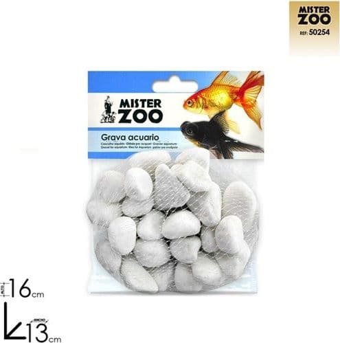 CONFEZIONE GHIAIA ACQUARIO 500 GR BIANCO PER FONDO FONDALE 16 X 13 CM MISTER ZOO - 2