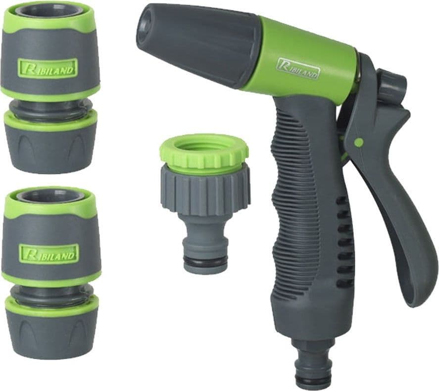 KIT IRRIGAZIONE CON PISTOLA RACCORDI PRESA RUBINETTO CON RIVESTIMENTO SOFT TOUCH