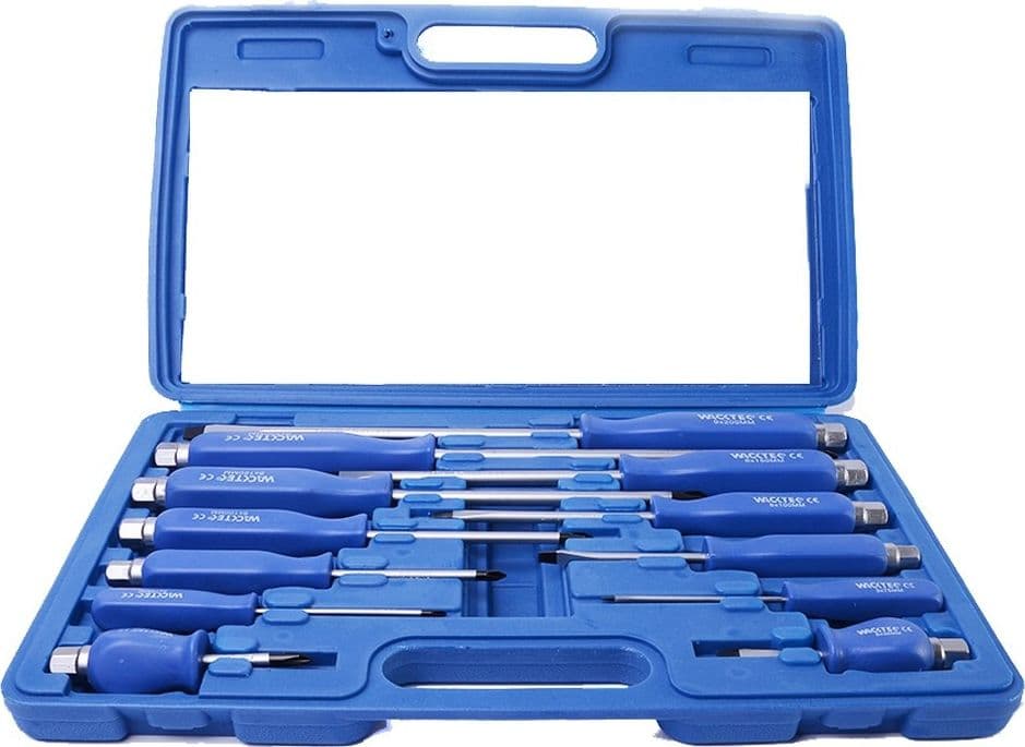 SET CACCIAVITI 12 PZ. CROMO VANADIO CALAMITATI IN VALIGETTA DI PLASTICA - 2