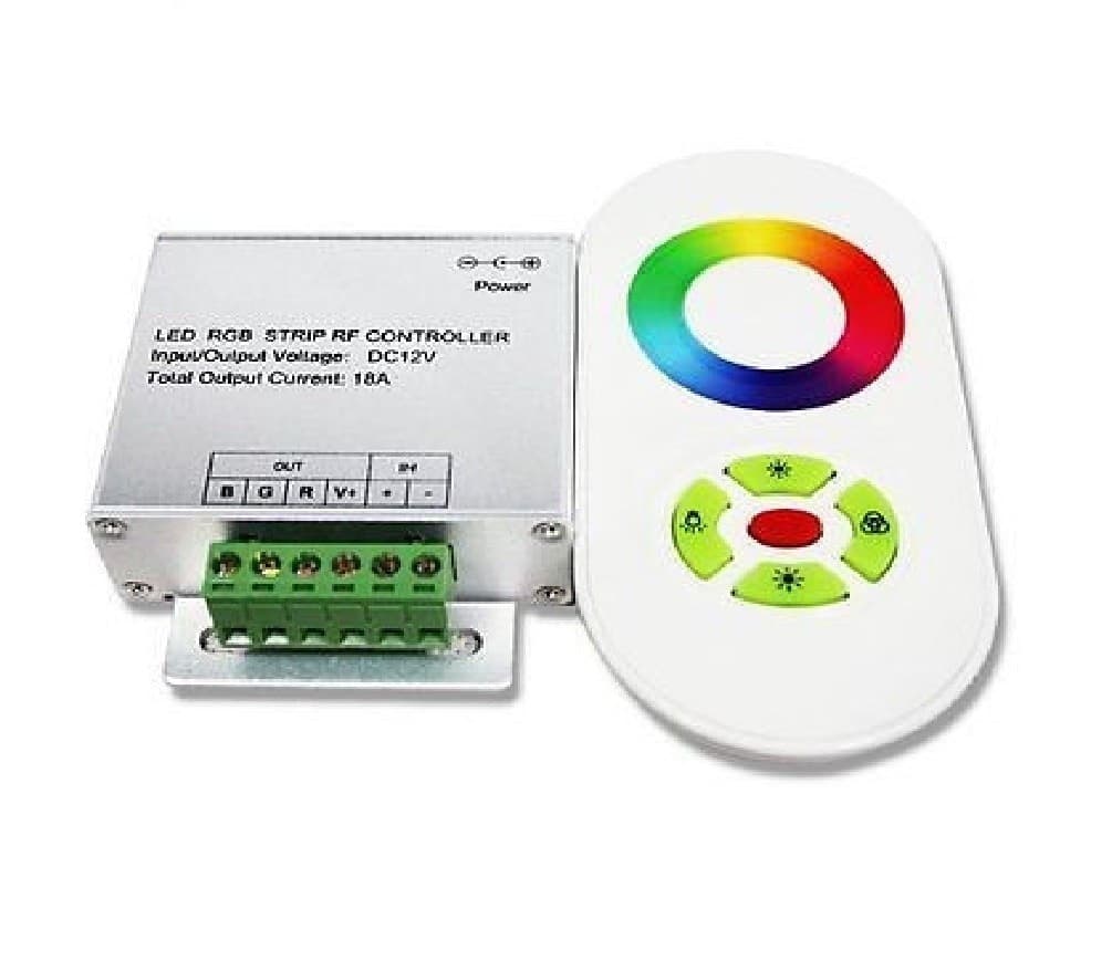 Controller Dimmer RGB telecomando touch RF 12-24V 18A per striscia LED 5050 RGB - 3