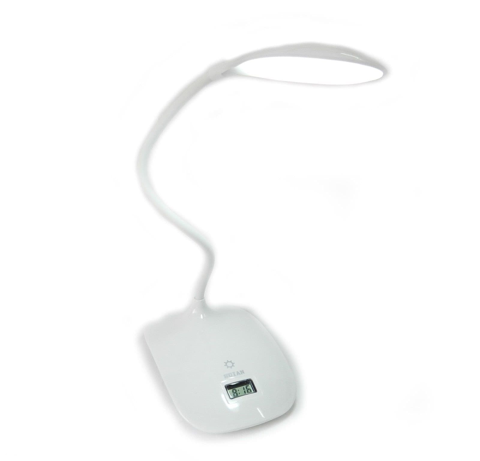 LAMPADA DA TAVOLO SCRIVANIA 8 LED LUCE RICARICABILE TOUCH CON OROLOGIO SNODABILE