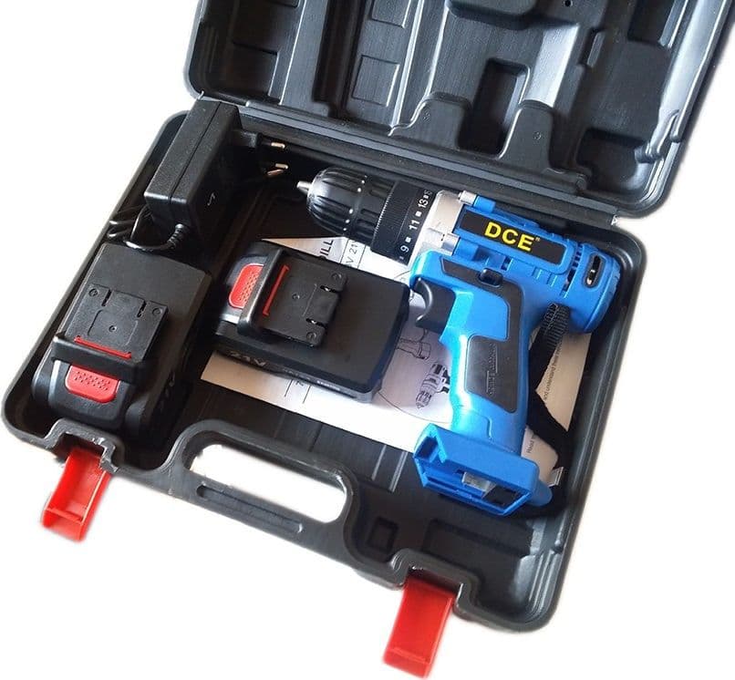 MINI TRAPANO AVVITATORE 21VOLT DOPPIA BATTERIA CARICABATTERIA VALIGETTA LUCE LED - 4