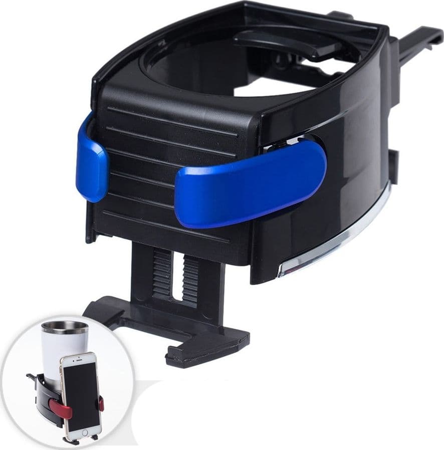 SUPPORTO UNIVERSALE 2 POSTI PORTA LATTINA BEVENDA CELLULARE SMARTPHONE PER AUTO - 6