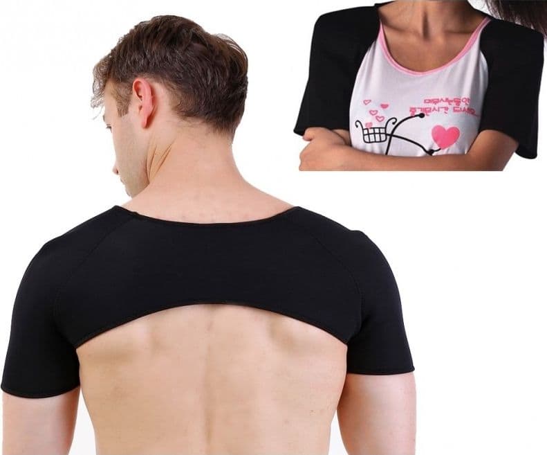 PROTEZIONE BILATERALE SPALLE CERVICALE SPALLA FASCIA SUPPORTO POSTURALE ELASTICA