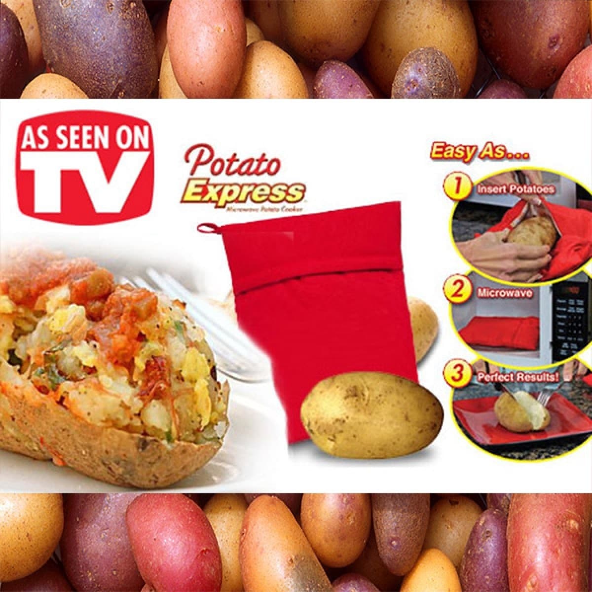 SACCHETTO PER COTTURA PATATE SACCO CUOCI AL FORNO A MICROONDE POTATO EXPRESS - 5