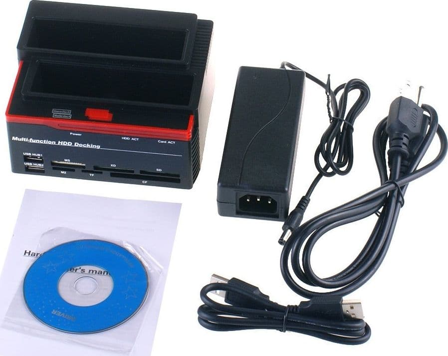 DOCKING STATION TRIPLO TRIPLE 3 HARD DISK 3,5 2,5 DOPPIO SATA 1 IDE HD BOX - 8
