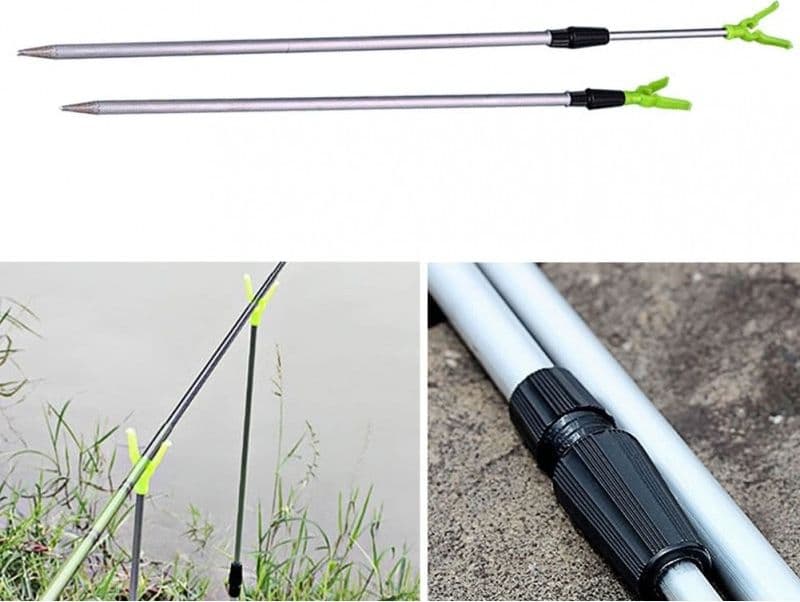 SUPPORTO CANNA DA PESCA 80 CM IN ALLUMINIO DISPOSITIVO APPOGGIO REGOLABILE