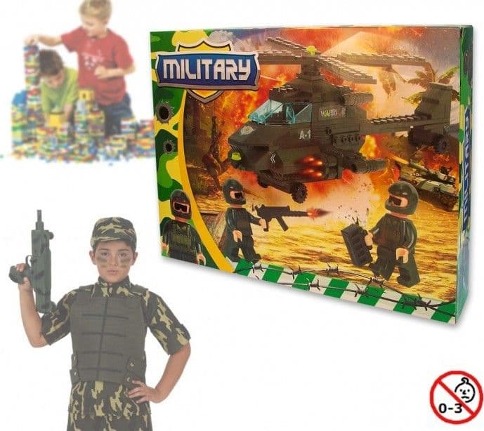 PLAYSET COSTRUZIONI MILITARI 160PZ DA ASSEMBLARE PERSONAGGI ELICOTTERO CON ARMI - 2