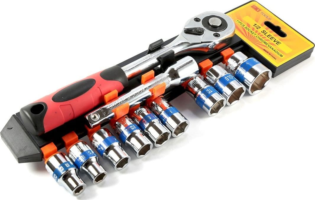 SERIE CHIAVE A CRICCHETTO REVERSIBILE 1/2" KIT DA 11PZ CON BUSSOLE ESAGONALI - 2