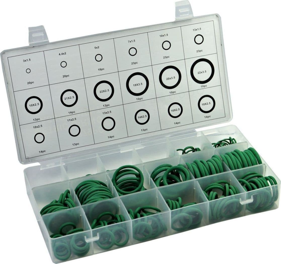 270 PEZZI GUARNIZIONI O'RING 18 MISURE DIVERSE ORING ANELLI GOMMINI VERDI - 4