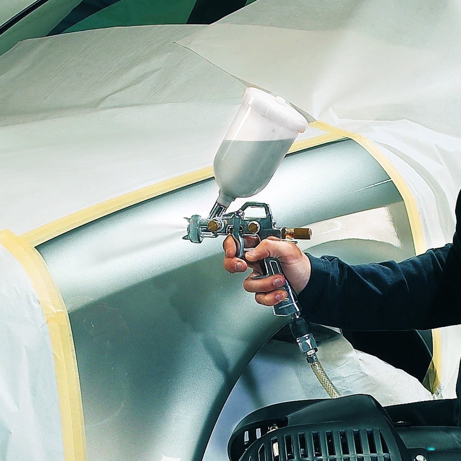 AEROGRAFO CON SERBATOIO A CADUTA SUPERIORE PISTOLA PER VERNICIARE 0,5 LT - 2