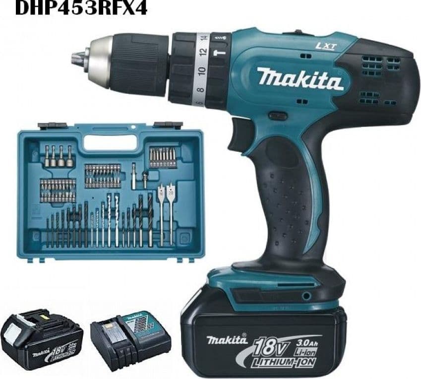 TRAPANO AVVITATORE CON PERCUSSIONE MAKITA DHP453RFX4 CON 74 ACCESSORI - 2