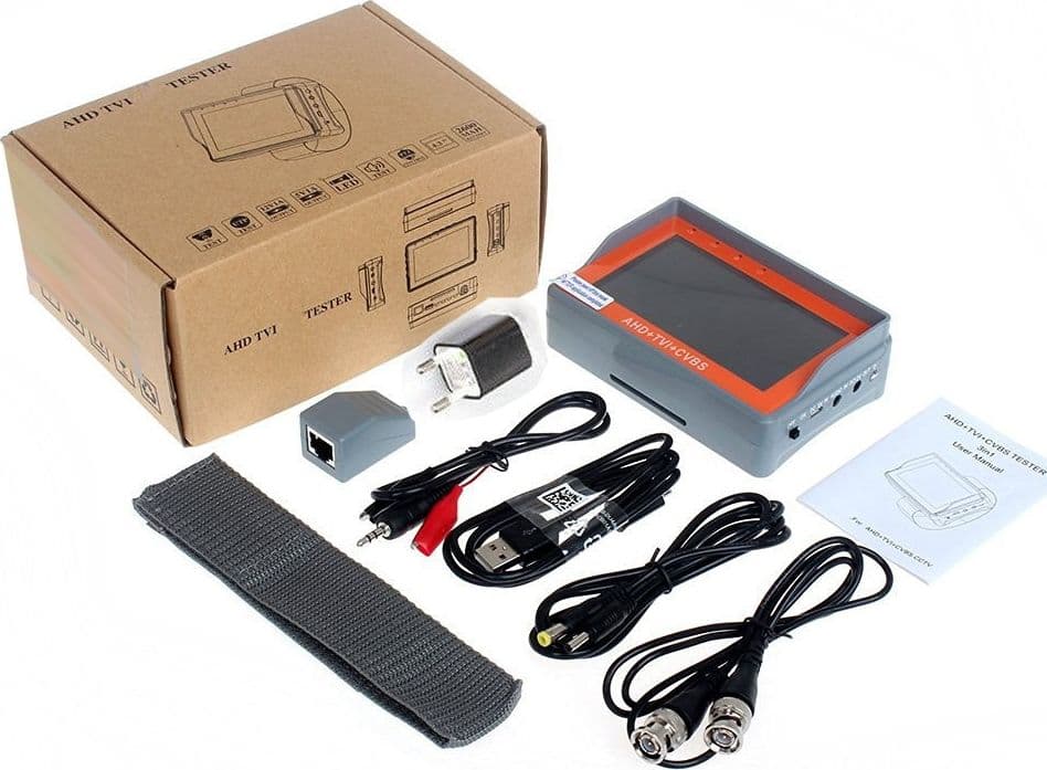 TESTER MONITOR TFT 4,3" TELECAMERE AHD DA POLSO BATTERIA INTERNA USCITA 12V UTP - 2